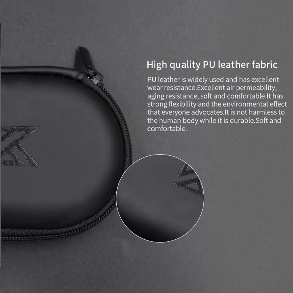 KZ Earphones Case PU Leather Oval Headphone Box Bag Travel Dustproof Organizer Small Holder Headset Accessories