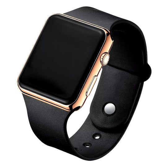 Simple Digital Watch for Men Women Fashion Sport LED Electronic Watch Black Silicone Wristband Casual Mens Watch Reloj Hombre