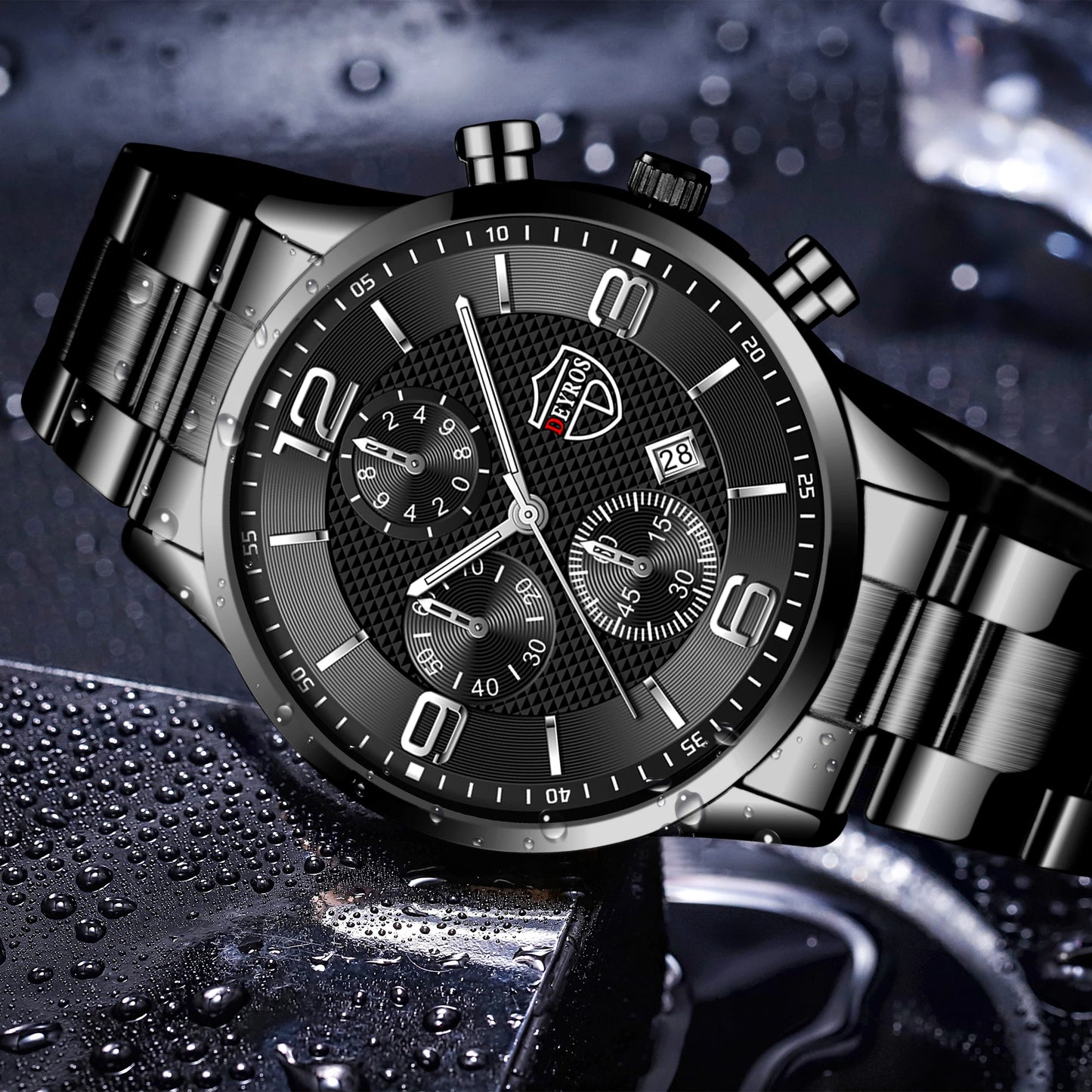 Reloj Hombre Luxury Business Men Watchs Stainless Steel Quartz Wristwatch Male Leather Calendar Luminous Clock Relogio Masculino