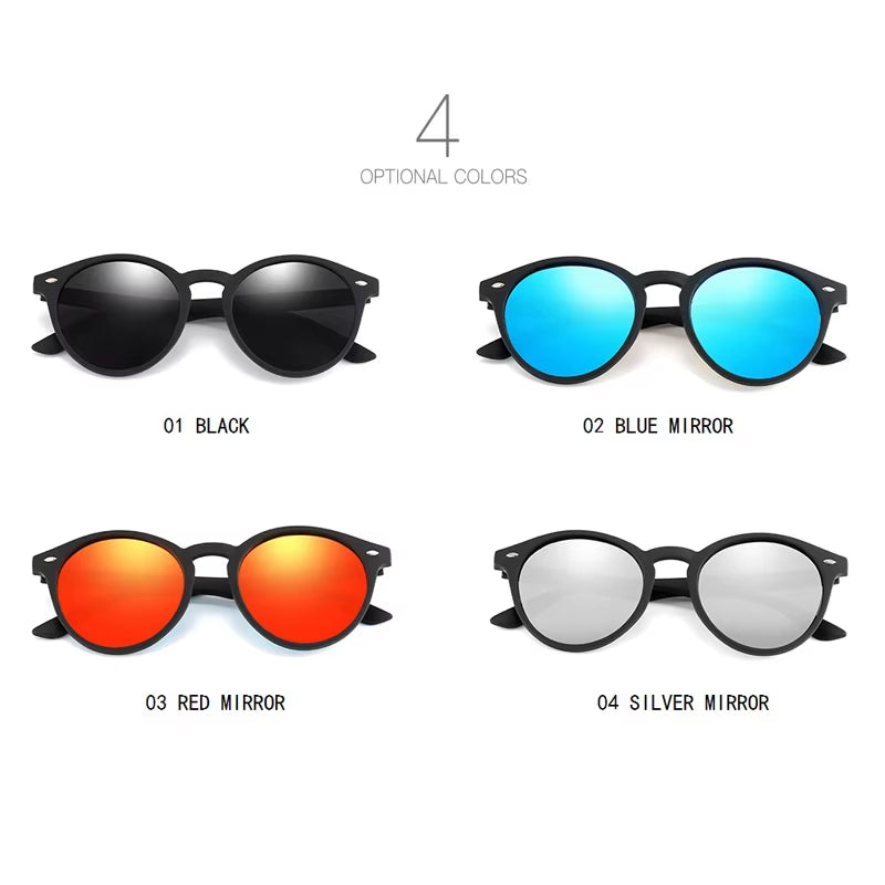Fashion round Polarized Sunglasses Men Women Classic Vintage Black Driving Sun Glasses Circle Oval Designer Retro Sunglass UV400