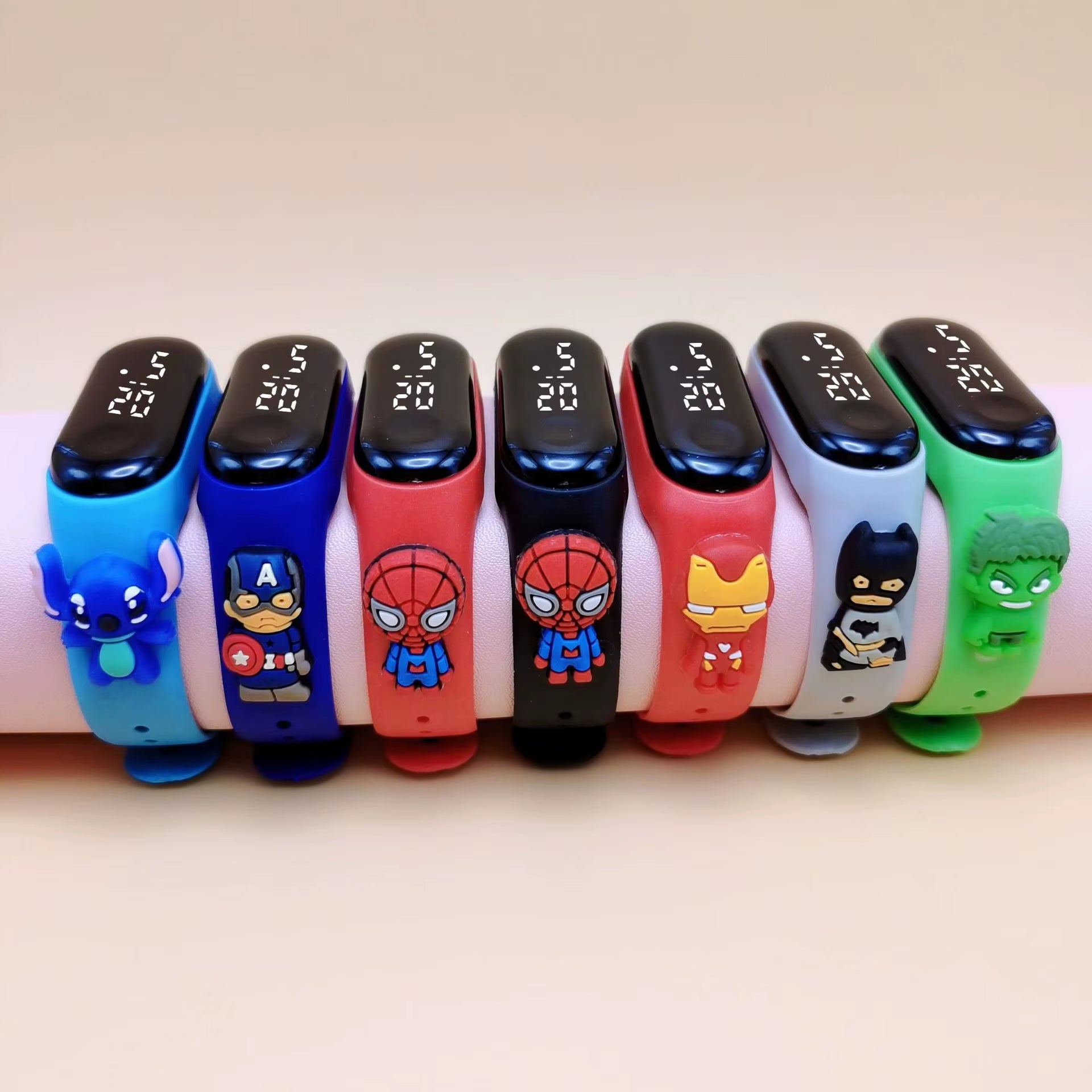 Cartoon Marvel Children'S Watch Fashion Watches Electronic Digital LED Display Watches Waterproof Holiday Gift Kids Watches