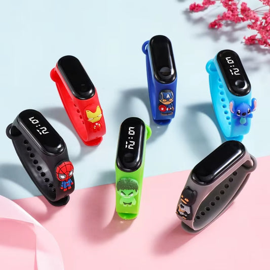 Cartoon Marvel Children'S Watch Fashion Watches Electronic Digital LED Display Watches Waterproof Holiday Gift Kids Watches