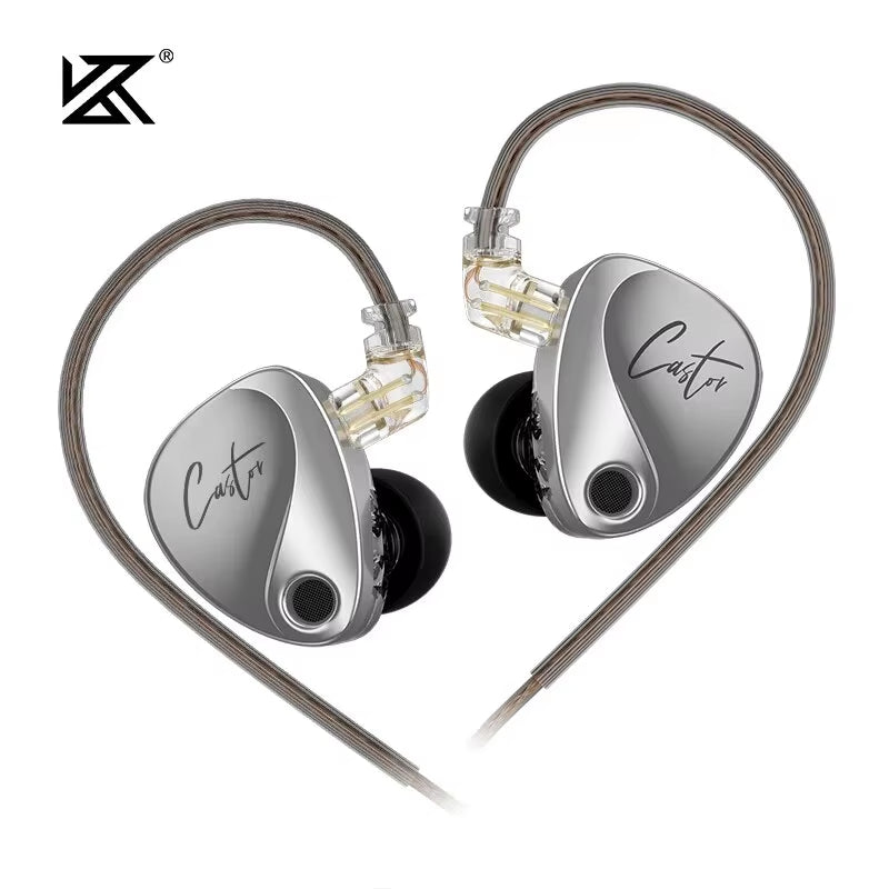 Castor in Ear Hifi Earphone 2DD Dynamic High-End Tunable Balanced Armature Earphones Monitor Headphone Cancelling Earbuds