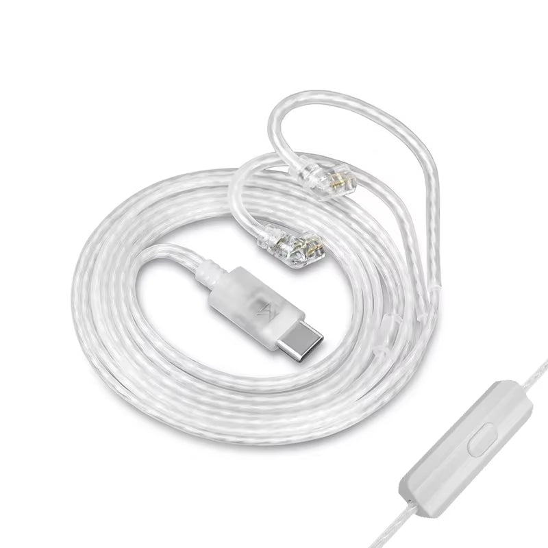 Earphones Type-C 2PIN Cables Silver Plated Upgrade Cable USB C Headphones Wire for  DQ6 ZAX ZSX ZSN PRO ZS10PRO ZAR ZVX