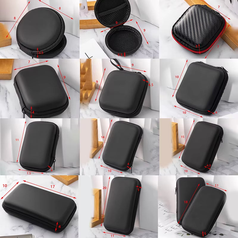 Portable Mini 3C Hard Shell Digital Gadgets Storage Bag Artificial Leather Earphone Charger Case Data Cable U Disk Organizer