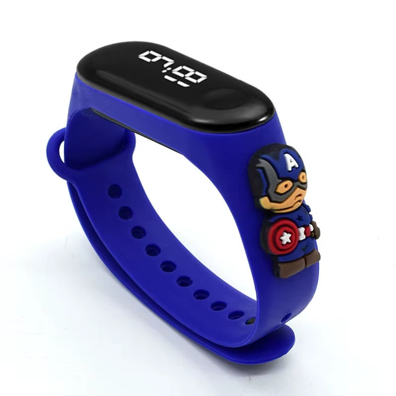 Cartoon Marvel Children'S Watch Fashion Watches Electronic Digital LED Display Watches Waterproof Holiday Gift Kids Watches