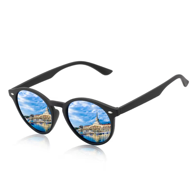 Fashion round Polarized Sunglasses Men Women Classic Vintage Black Driving Sun Glasses Circle Oval Designer Retro Sunglass UV400