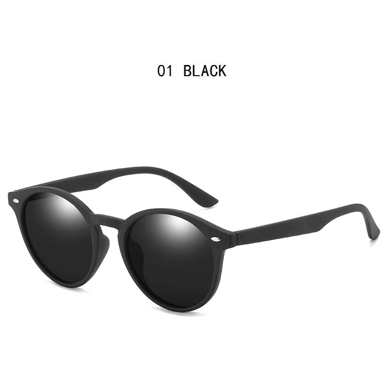Fashion round Polarized Sunglasses Men Women Classic Vintage Black Driving Sun Glasses Circle Oval Designer Retro Sunglass UV400
