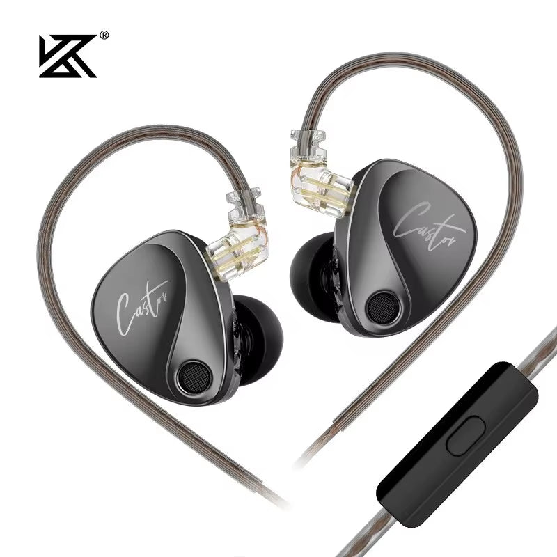 Castor in Ear Hifi Earphone 2DD Dynamic High-End Tunable Balanced Armature Earphones Monitor Headphone Cancelling Earbuds